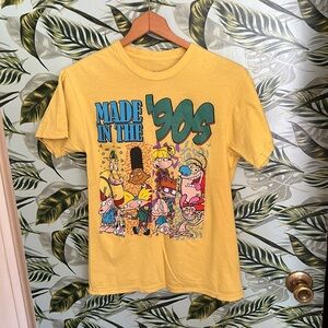 LL93 yellow shirt w cartoon characters Nickelodeon small sm s